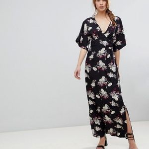 Influence Kimono Sleeve Floral Maxi Dress
